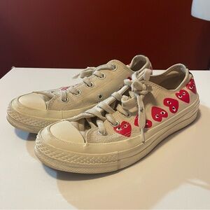 Converse x Comme des‎ garçons Women’s Chuck Taylor Low Top Heart AOP CDG Shoes